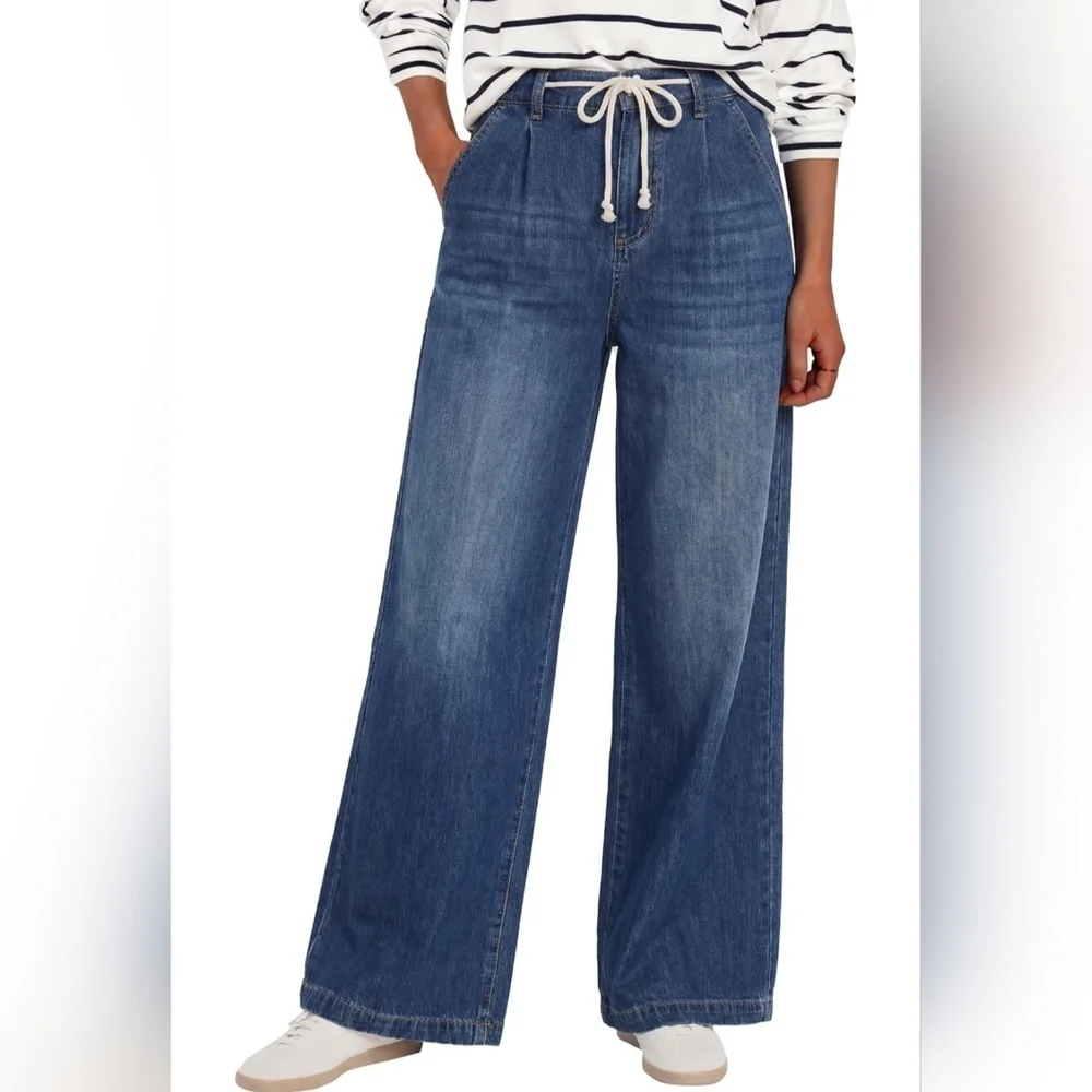Classic Denim Wide Leg Jeans for Women